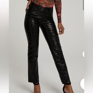 Good American Straight Leg Croc Pants